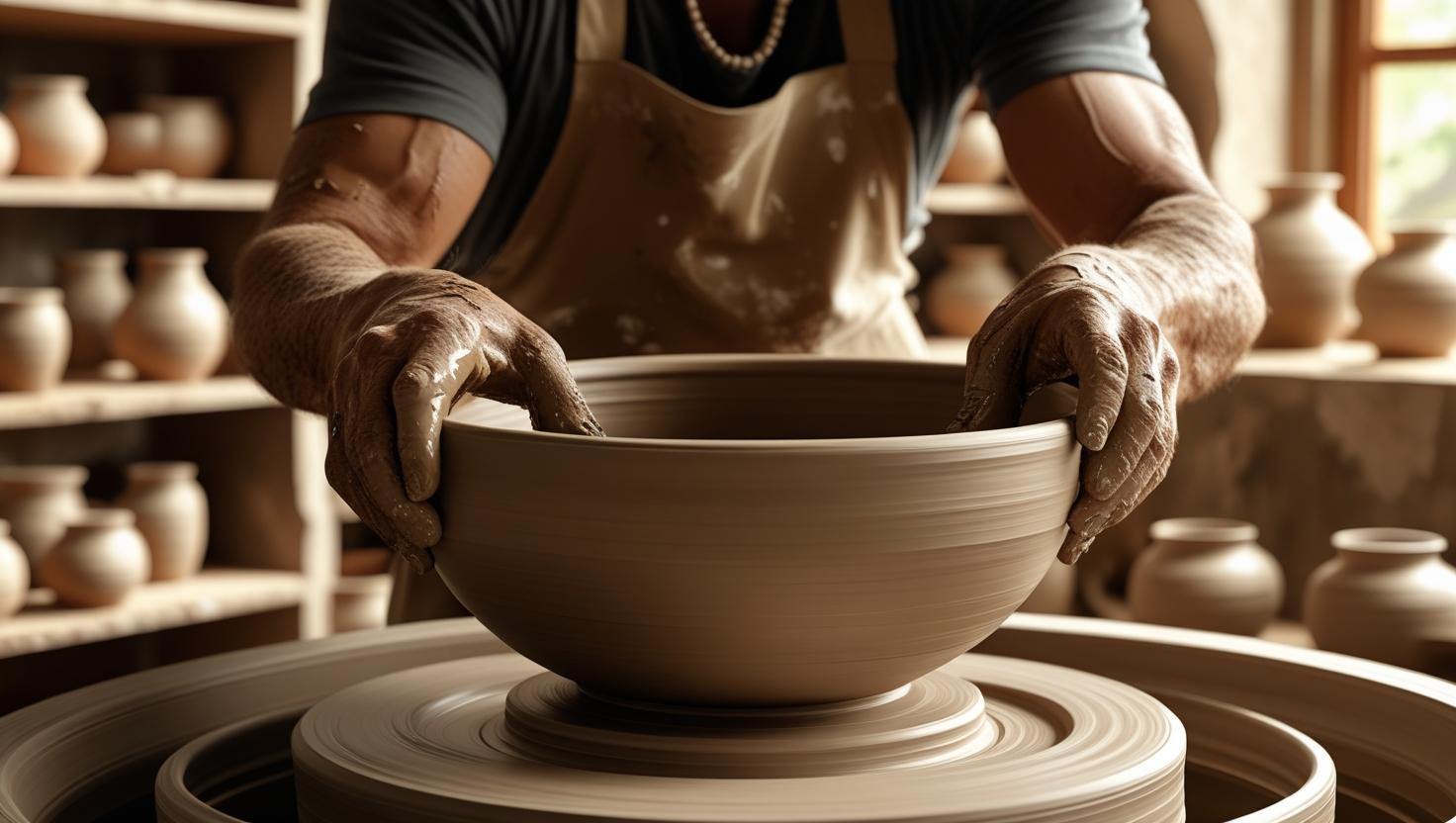 Artisan travaillant la céramique